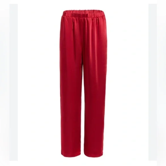 KATE SPADE Red Elasticized Waist Wide Straight Leg Pants NWT - Picture 2 of 10